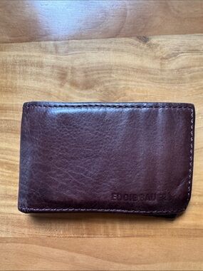 Eddie Bauer Dark Brown Leather Slim Card Holder